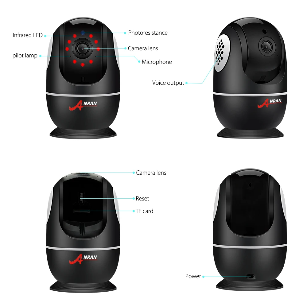 Anran 1080 P Wi Fi Камера домашнее видео Камеры Скрытого видеонаблюдения CCTV Ночное