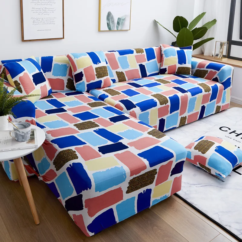 

Nordic All-Inclusive Printed Stretch Modern Sofa Chaise Cover Lounge For Living Room 1 2 3 4 Seater For Home Yellow White Gray
