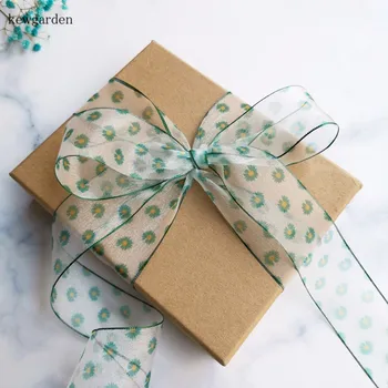 

Kewgarden 1.5" 38mm Daisy Organza RibbonDIY Hairbow Accessories Handmade Tape Packing Riband 5 Meters