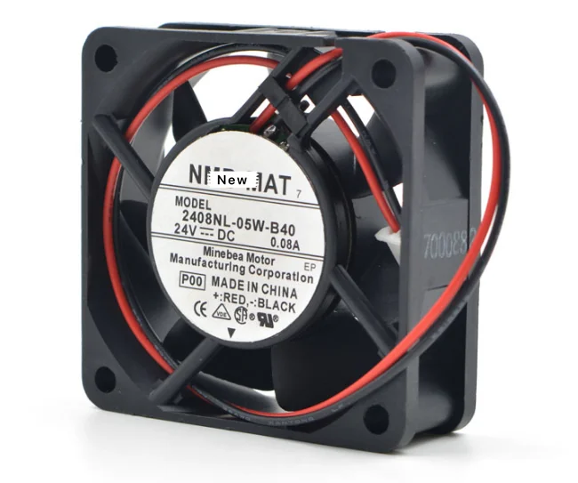 Для NMB-MAT 2408NL-05W-B40 P00 DC 24V 0.08A 2-проводной 60x60x20 мм Сервер вентилятор охлаждения |