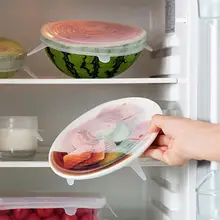 8 шт. силиконовая растягивающаяся Крышка для сохранения свежести Крышка для емкостей Высококачественная высокотемпературная Нетоксичная Крышка для сохранения многоразового использования