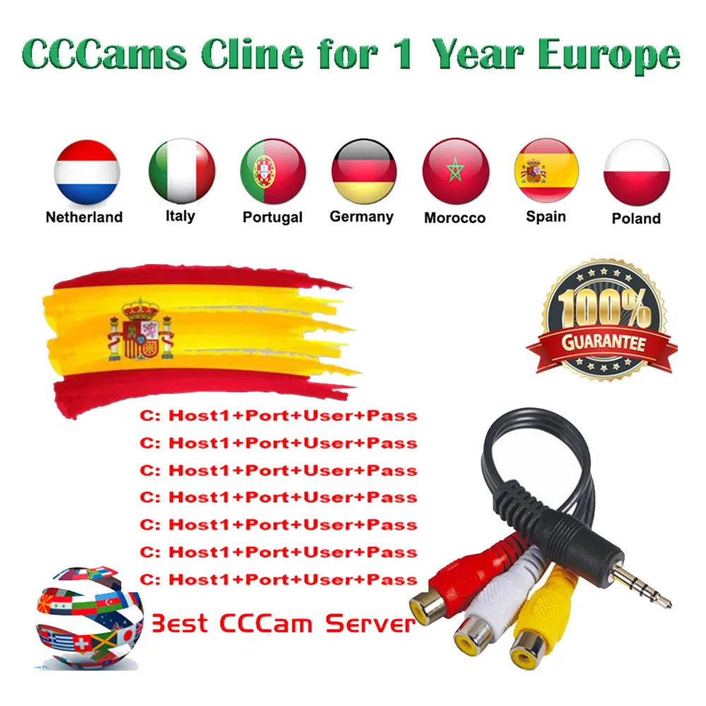 

Best 7 CCCAM lines 1 Year CCCam cline for 1 year Spain Poland Portugal Germany Satellite tv Receiver Cccam For DVB-S2 receiver
