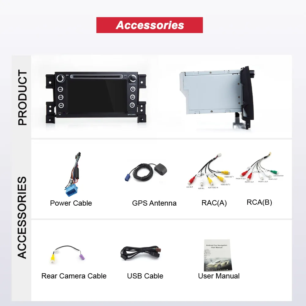Excellent Bonroad 7"2Din Android 9.0 Car dvd For suzuki grand vitara 2007-2013 Stereo gps navigation car radio USB audio video player 5