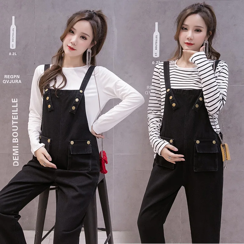

Loose-Fit Autumn Spring And Autumn Trousers Autumn And Winter Autumn Clothing New Style Washing Water Cowboy Suspender Pants Loo