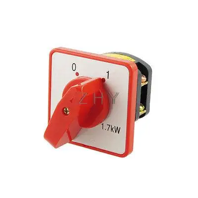 

AC 380V 10A 1.7KW 0-1 2 Position Rotary Cam Changeover Switch Black