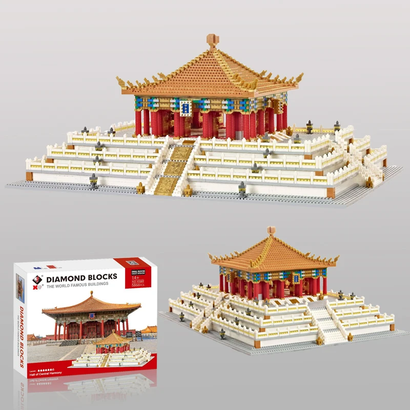 

The Hall of Central Harmony Building Blocks Chinese Architecture Imperial Palace Micro Diamond Block Toys For Children YZ089