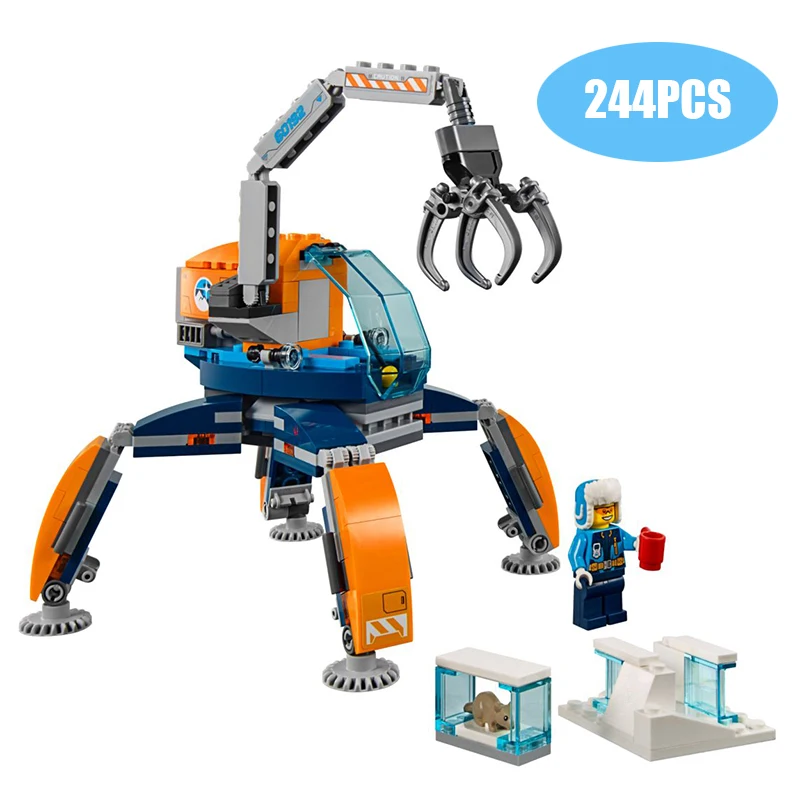 

224PCS 02108 Bela 10993 Building Blocks Model Bricks Toy Compatible Legoinglys 60192 Arctic Ice Crawler City Arctic Expedition