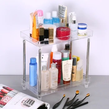 

Multi-functional 2-Tier Cosmetic Organizer Tray Makes Storage Shelf Caddy Stand for Bathroom Vanity Countertop