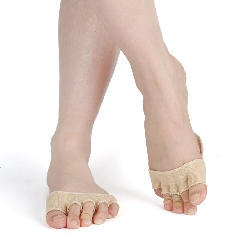 Короткие нескользящие носки с открытыми пальцами на высоком каблуке женские