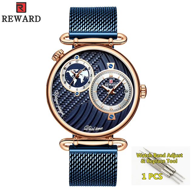 Мужские часы от ведущего бренда класса люкс, мужские часы, деловые мужские наручные часы, наручные часы из нержавеющей стали, Relogio Masculino - Цвет: blue-add-tool