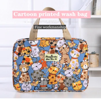 

Bathroom waterproof canvas portable wash storage bag portable suitcase storage bag fashion cartoon printing makeup storage bag