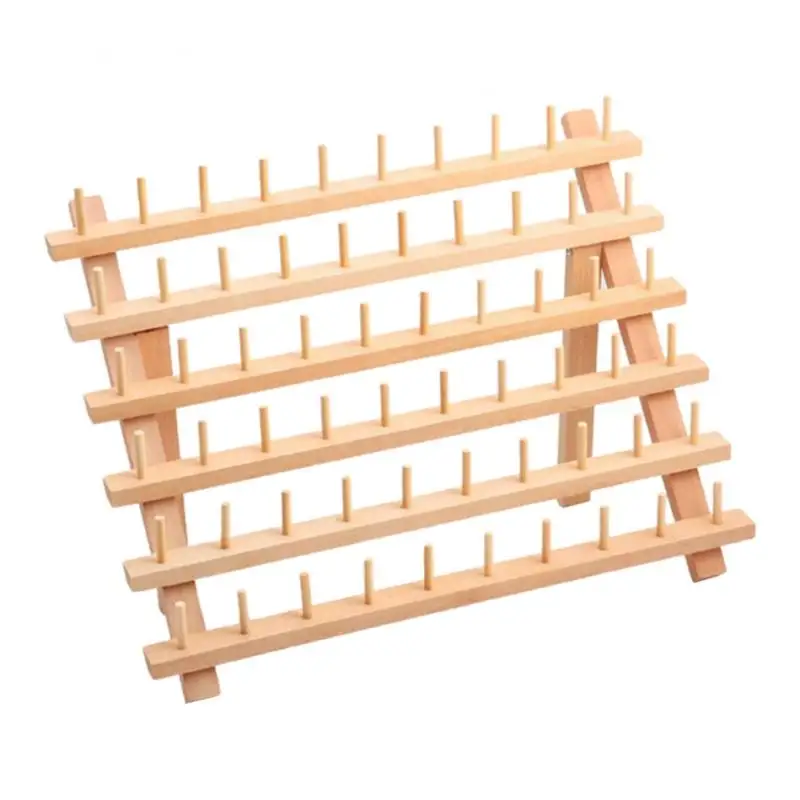 Wooden Thread Rack Thread Holder Organizer 60 Spools Embroidery Sewing Tool Wooden Thread Rack Thread Holder Organizer 60 Spools Embroidery Sewing Tool