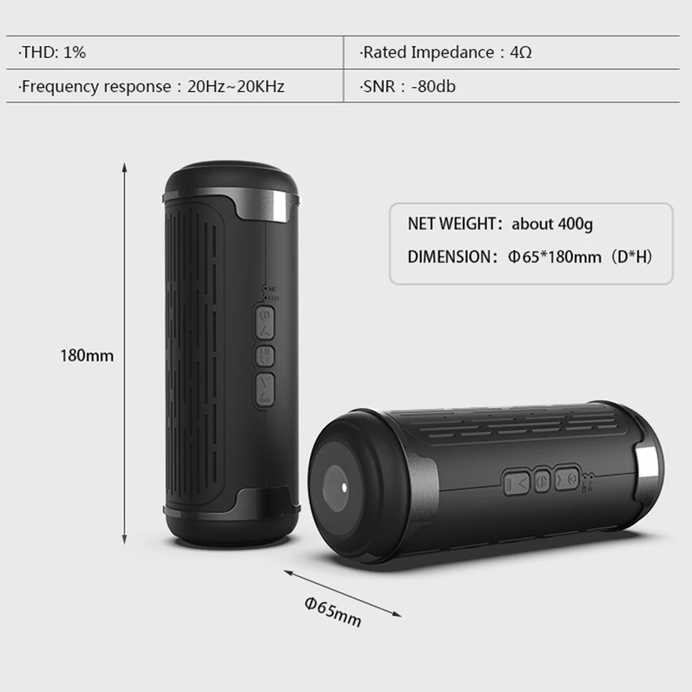 2000 мАч Bluetooth музыкальный бас-динамик водонепроницаемый портативный открытый светодиодный беспроводной Колонка громкий динамик Поддержка TF карты FM радио Aux
