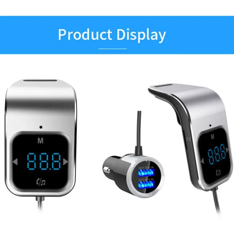 Сенсорный экран портативный автомобильный mp3-плеер громкой связи Bluetooth приемник автомобильный fm-передатчик музыкальный плеер USB зарядка для автомобиля