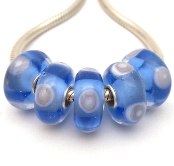 

JGWGT 2366 5X 100% Authenticity S925 Sterling Silver Beads Murano Glass beads Fit European Charms Bracelet diy jewelry Lampwork