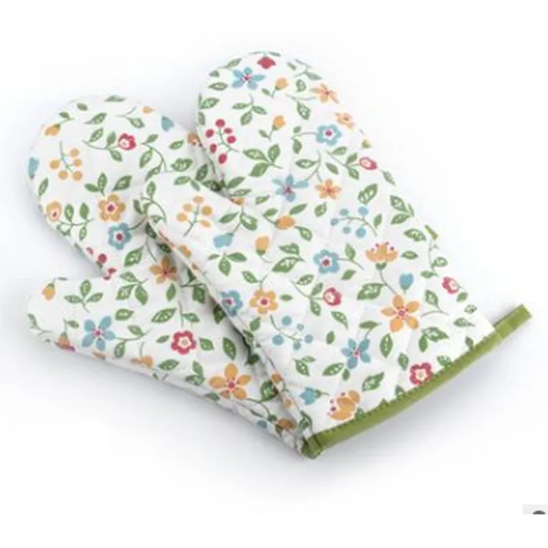 1 пара Кухня Прихватки термостойкий Нескользящие принт барбекю Пособия по кулинарии перчатки