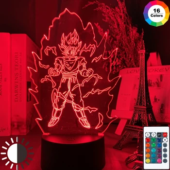 

3d Lamp Dragon Ball Goku Super Saiyan Figure Nightlight for Child Bedroom Decor Cool Xmas Gift Color Changing Led Night Light