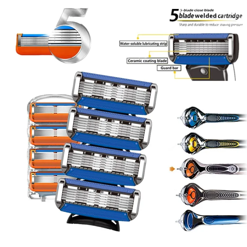 

4pcs/lot Machine for Shaving Blades Gillet te Fusion 5 Razor Blades Cassette for Shaving Men Razor Blade