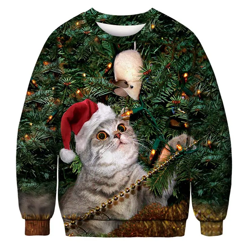 Рождественский свитер унисекс, Уродливый Рождественский свитер, мужской/женский пуловер, осенне-зимние топы с принтом забавного динозавра, топы, одежда - Цвет: picture  color