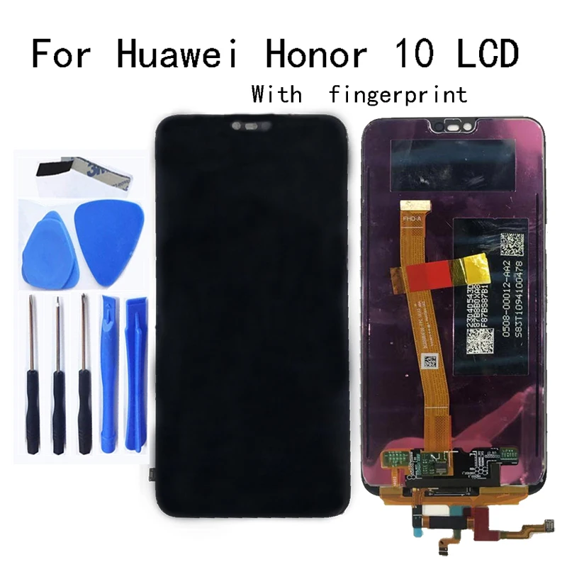 

5.84 Original display For Huawei Honor 10 LCD Display +Touch Screen Digitizer Assembly for honor10 with fingerprint Repair kit