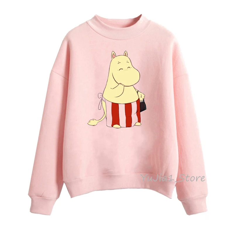  Cute Whisky Design Moomins hoodies women harajuku kawaii hoodie pink funny sudadera mujer winter cl