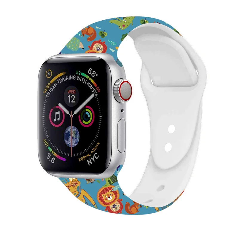 Цветной ремешок для Apple Watch 42 мм 38 мм мягкий силиконовый спортивный сменный ремешок для Apple Watch 5 серии 4 40 мм 44 мм