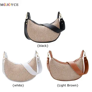

New Straw Casual Handbag Purse Summer Holiday Shoulder Bag Ladies Casual Weaving Travel Beach Shoulder Purse Handbag