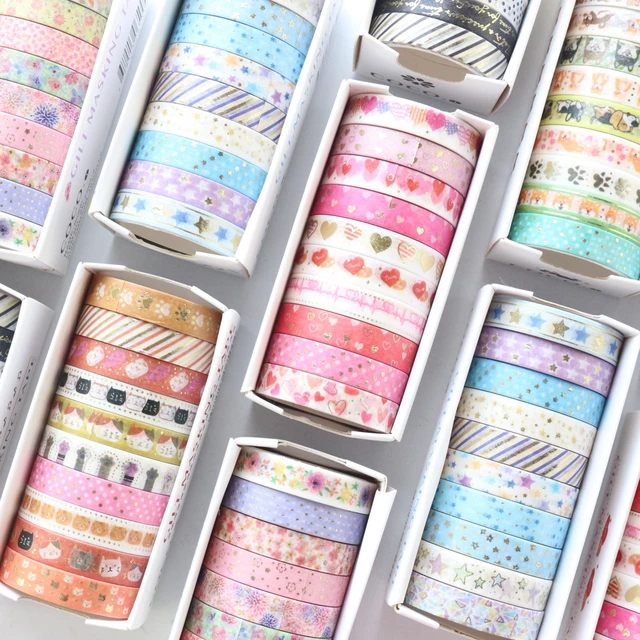 New Washi Tapes Set 10M*15mm Self Adhesive Metallic Masking Tape for Gift  Wrapping DIY Craft Scrapbooking Journals Decor - AliExpress