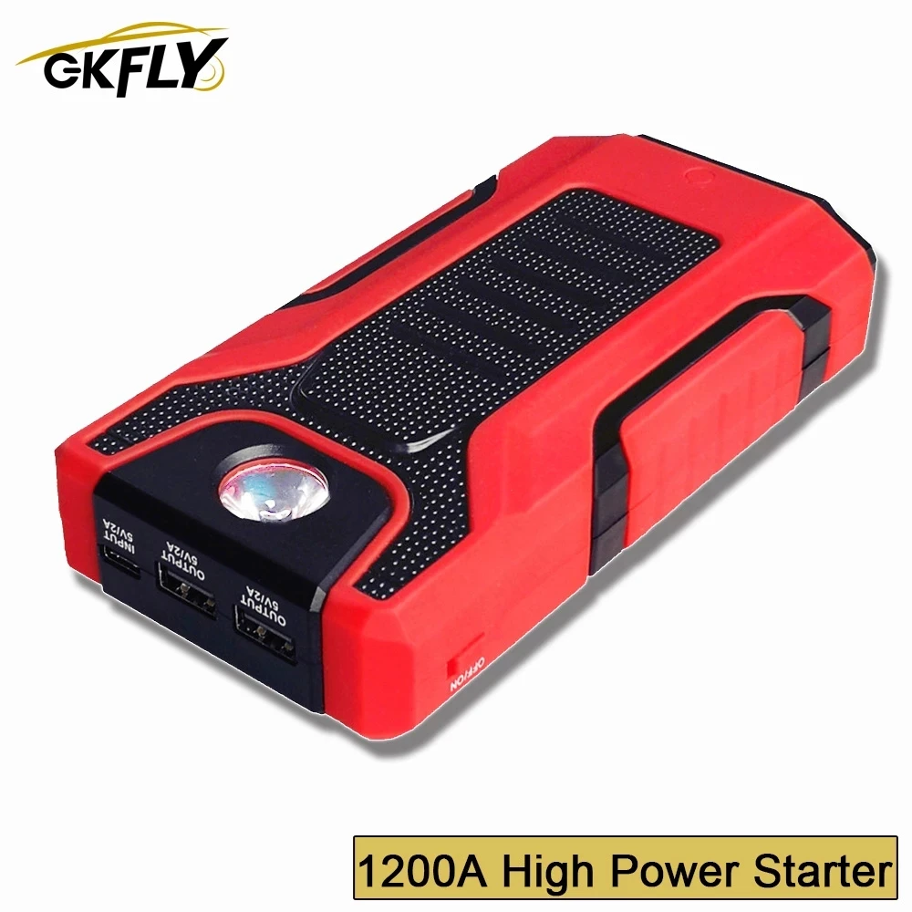 GKFLY 1200A супер мощный автомобильный стартер Power Bank Портативный Автомобильный