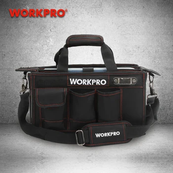 

WORKPRO 600D Shoulder Tool Bag with Center Tray Waterproof Tool Kits Bags Pockets for Electrican Bags