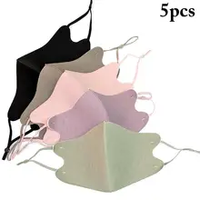 5 шт. унисекс сплошной цвет рот Обложка Мода утолщаются хлопок Половина маска лица рот одежда с рисунком маски аксессуары для улицы