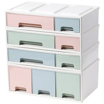 

2/3 Grids Home Desktop Single Layer Storage Box Plastic Storage Cabinets With Drawers Makeup Organizer Desktop Holder Box