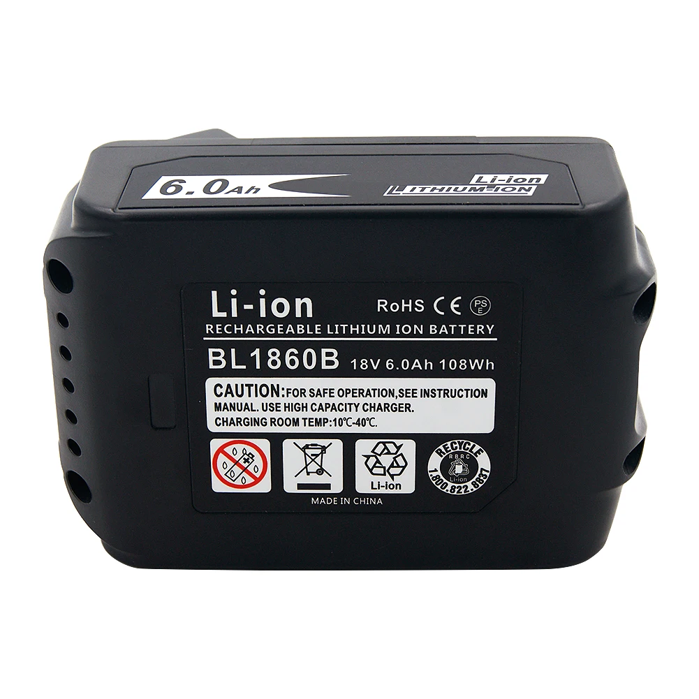 2 шт 18V 6000 мА/ч, Rechargealbe Батарея для Makita 18V BL1830B BL1860B BL1840B BL1815 LXT-400 последняя версия батарея для зарядки