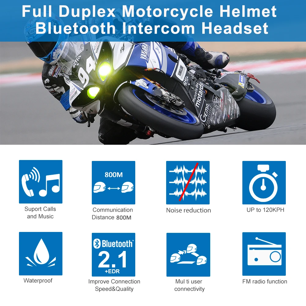 Best FreedConn TCOM SC BT Interphone Motorcycle Helmet Intercom Wireless Bluetooth Headset Waterproof Intercom LCD FM