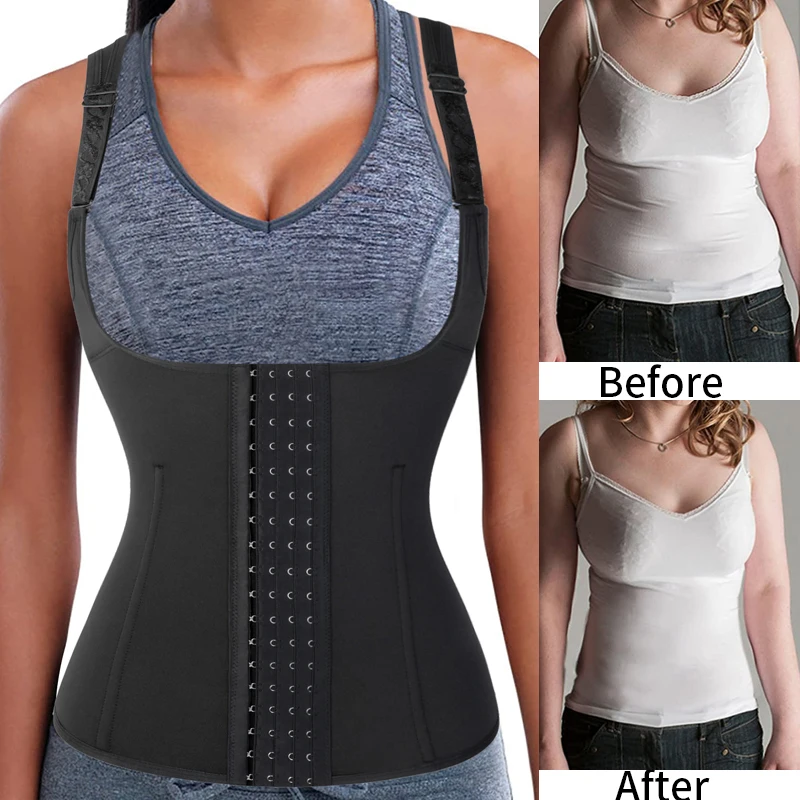 

Neoprene Waist Trainer Corset Slimming Sweat Sauna Suit Tank Top Curves Tummy Control Body Shaper for Weight Loss Shapewear
