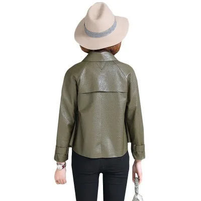 Tao Ting Li Na Women Spring Genuine Real Sheep Leather Jacket R38