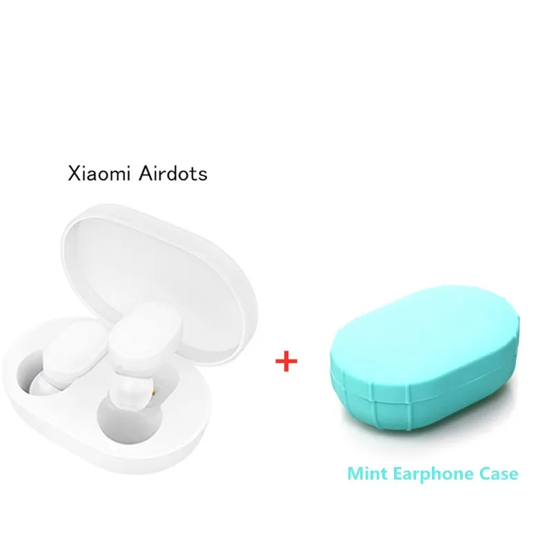 add mint case Оригинальные наушники Xiaomi TWS AirDots Bluetooth 5,0, молодежная версия, стерео Беспроводная гарнитура с микрофоном, наушники-вкладыши, зарядная коробка - Цвет: add mint case