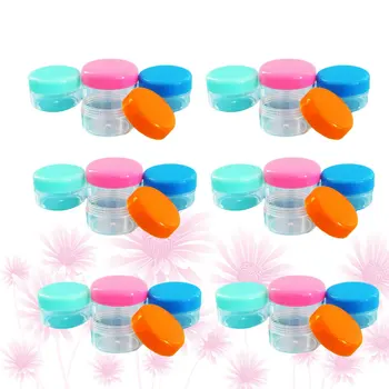 

60 Pcs 20g Comestic Cream Dispenser Bottles Transparent Cream Bottle Leakproof Container with Colored Cover for Travel Trip (Mix