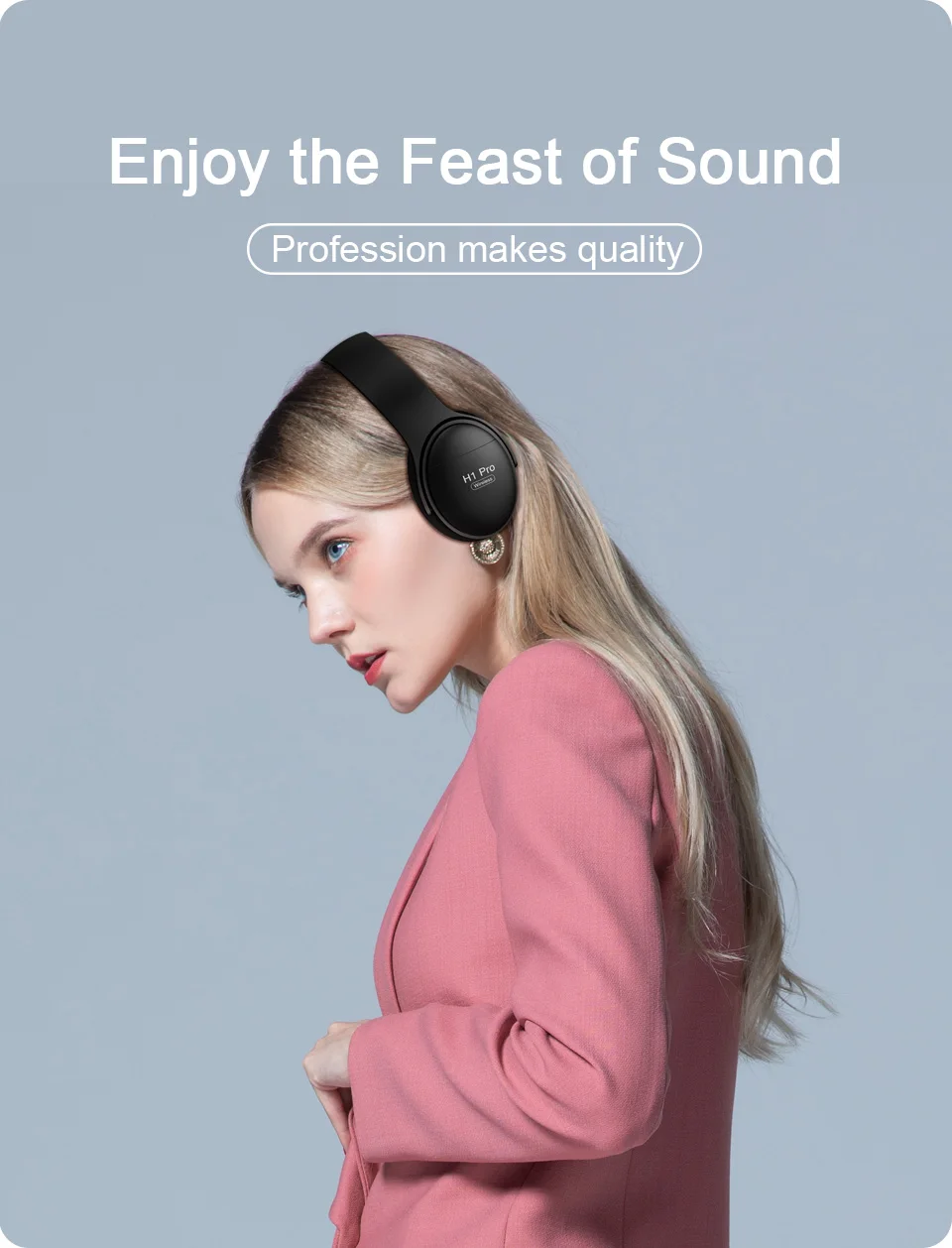 H1 Pro Bluetooth Headphones HIFI Stereo Wireless Earphone Gaming Headsets Over-ear Noise Canceling with Mic Support TF Card