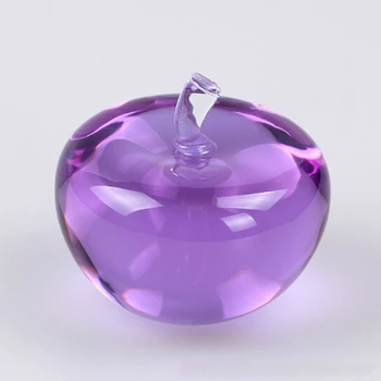 

40x40mm/56x57mm/70x75mm Colorful Crystal Smooth Apple For Wedding Ornament And Office Desk Decoration