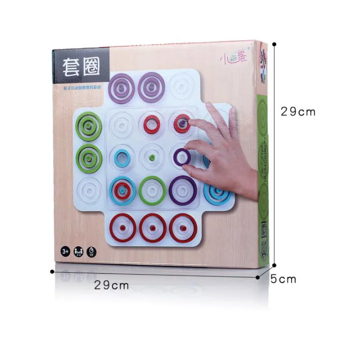 Дети 3D игра-головоломка доска шахматы круг интерактивное кольцо Мультиплеер Ранние развивающие игрушки для детей - Цвет: BH-6685CY