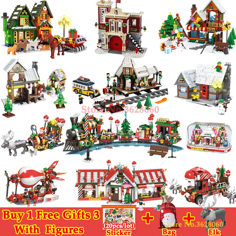 LEGOeinglys City Creator Christmas Sets Winter Village House Train Balloon Santa Crystal Box Blocks Toys Kid LEGOeings Christmas LEGOeinglys City Creator Christmas Sets Winter Village House Train Balloon Santa Crystal Box Blocks Toys Kid LEGOeings Christmas