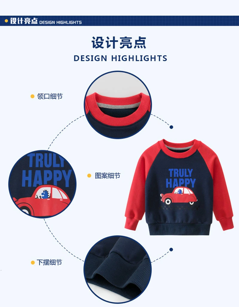 Toddler Boys Sweatshirts Kids Clothes Autumn Children Long Sleeve Velvet Warm Top Printed Sweat Shirt Enfant Moleton Menino