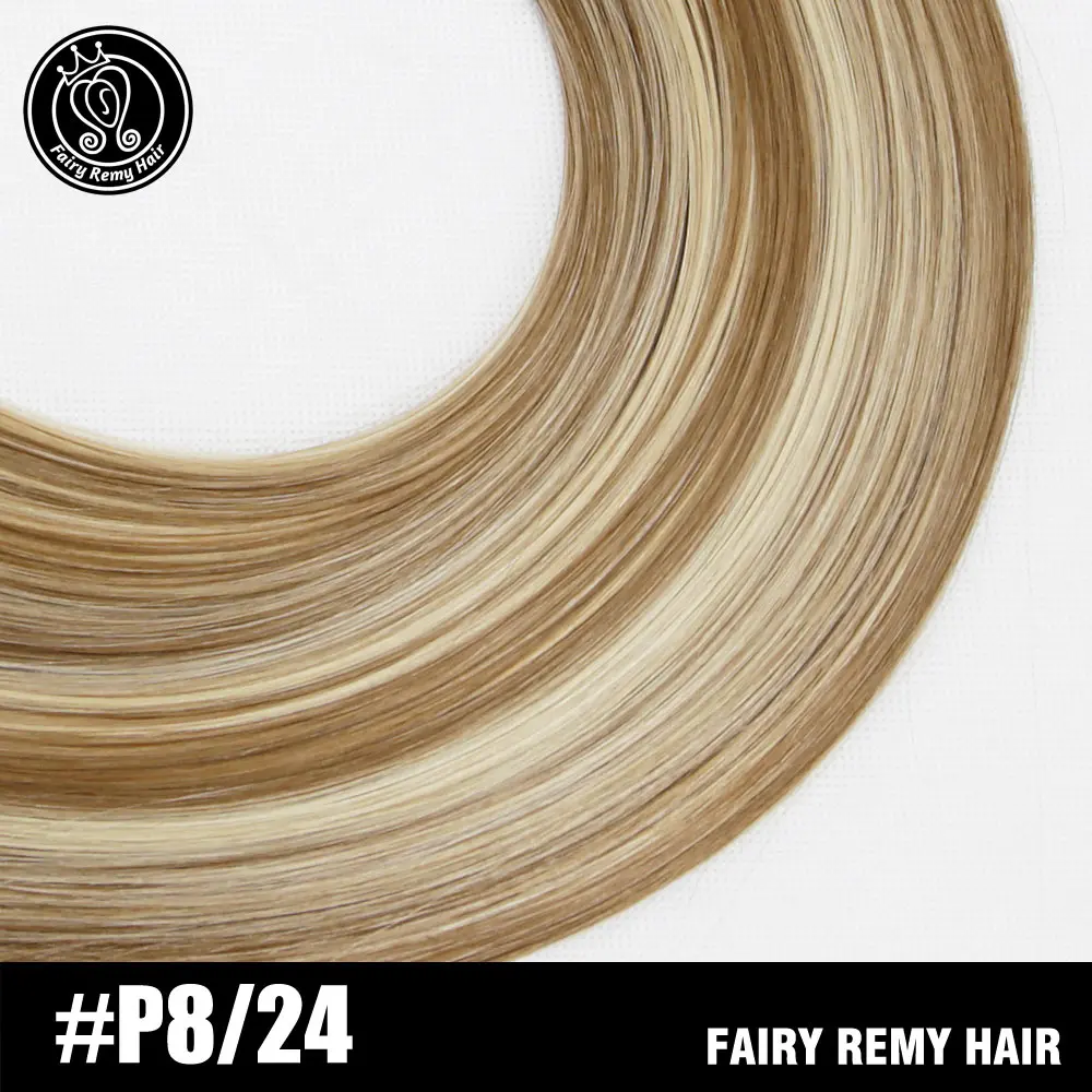 P8-24 Сказочные волосы remy, 0,8 г/локон, 20 дюймов, человеческие волосы Remy для наращивания на микро кольцах, прямые черные европейские человеческие волосы с нано кольцами, предварительно склеенные - Цвет: P8-24