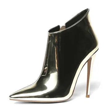 

YECHNE Sexy Goud Zilver vrouwen Hoge Hakken EnKellars Vrouw Chelsea Laarzen Herfst Winter Dunne Hakken Martin Laarzen
