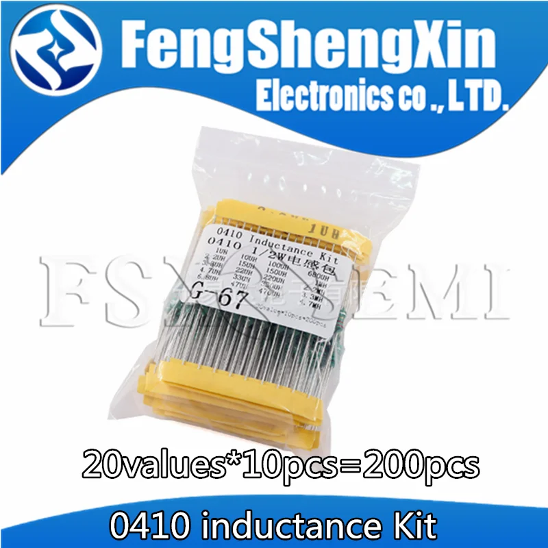 

20values*10pcs=200pcs 0410 1/2W Color Ring inductance 1UH~4.7MH DIP Inductors Assortment Kit