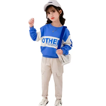 

Girls Sport Clothes Letter Tracksuits For Girls Sweatshirt + Pants Kids Clothes Girls Casual Style Children's Tracksuit