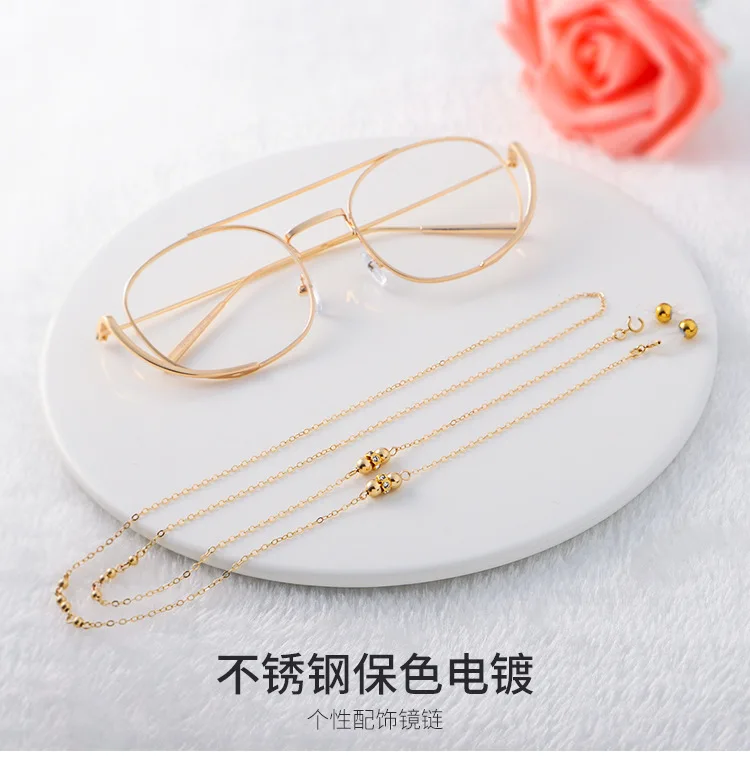 Ретро Лолита 14k GF цепочка для солнцезащитных очков золотого цвета очки ожерелье с силиконовой хорошей петлей