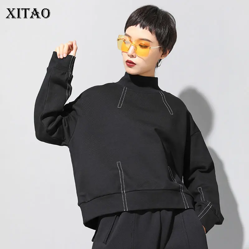 XITAO Harajuku, водолазка, футболка для женщин, модная, размера плюс, футболка с длинным рукавом, уличная Женская одежда, весна, DMY2272