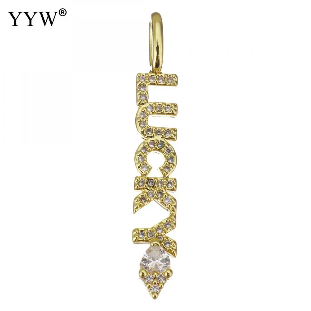 

Super Fashion LUCKY Letter Pendant Jewelry For Women Wholesale Luxury Crystal Gold Color Plated Pendant Jewelry Christmas Gift